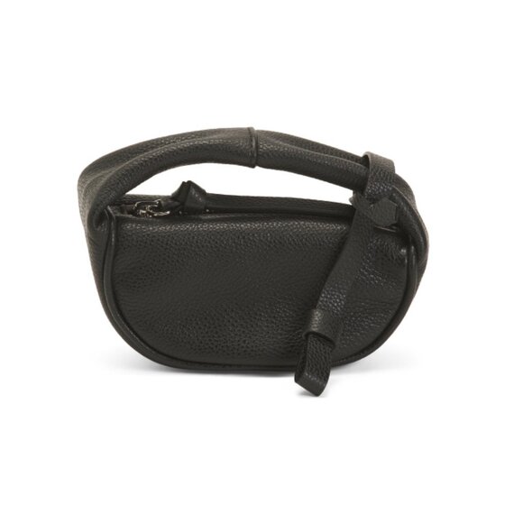 BY FAR Handbags - BY FAR Black Cowhide Leather Micro Cush Small Grain Shoulder Bag